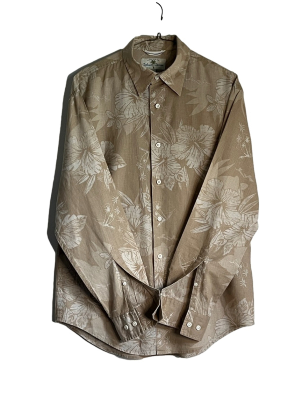 Tommy Bahama Men's Beige Floral Casual Button-Down Shirt
